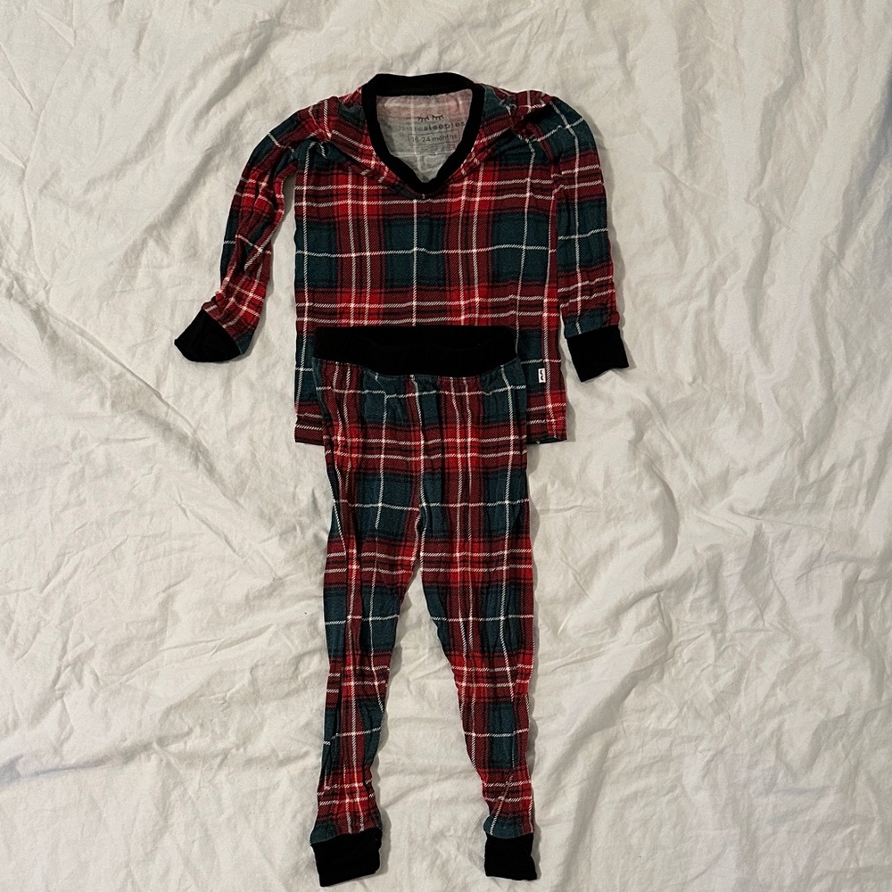 Little Sleepies Plaid Toddler Pajama Set